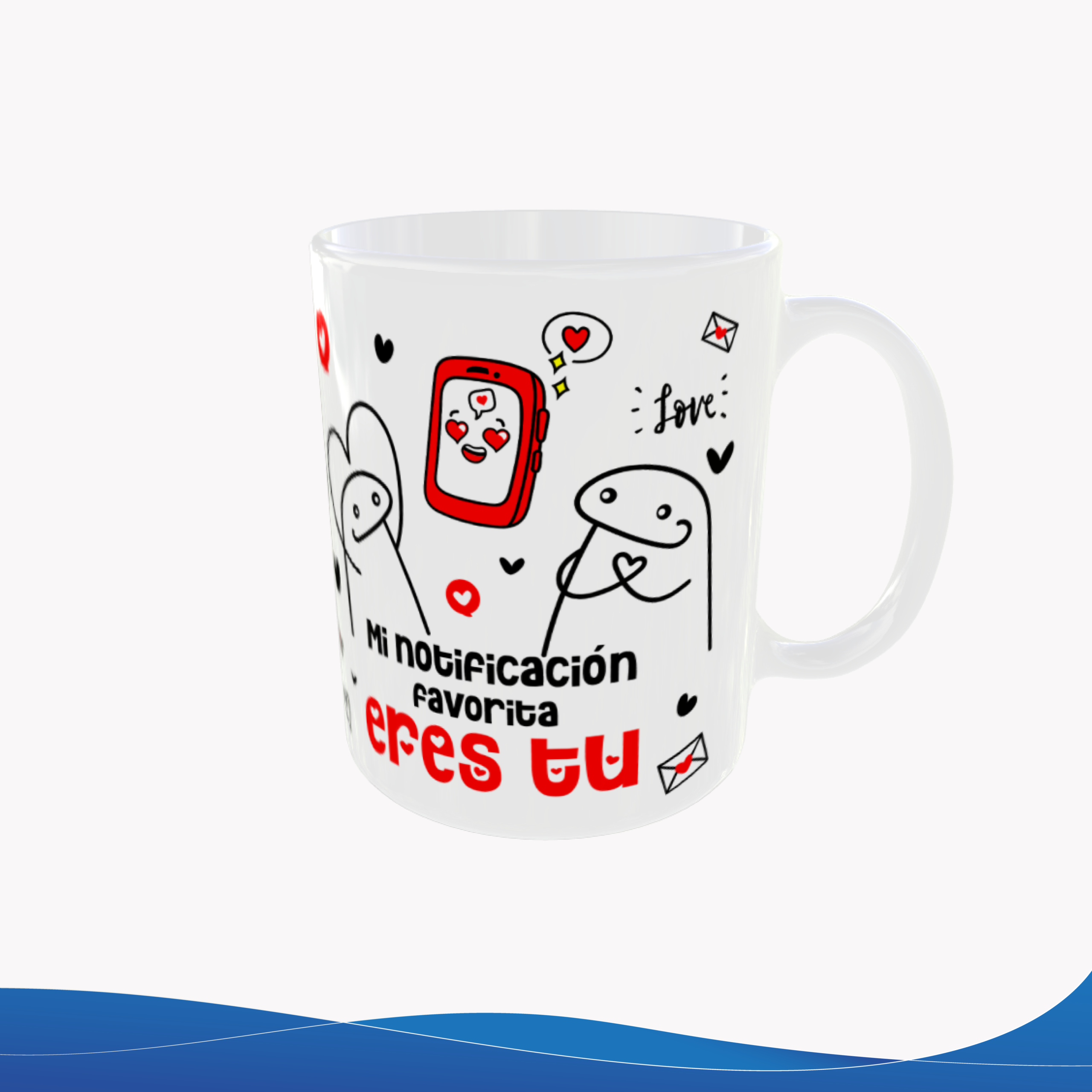 Taza 11oz Flork Celular "Mi notificación favorita eres tú" – ID TU028 - Imagen 3