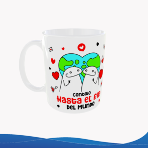 Taza 11oz Flork Parejas "Contigo hasta el fin del mundo" – ID TU038