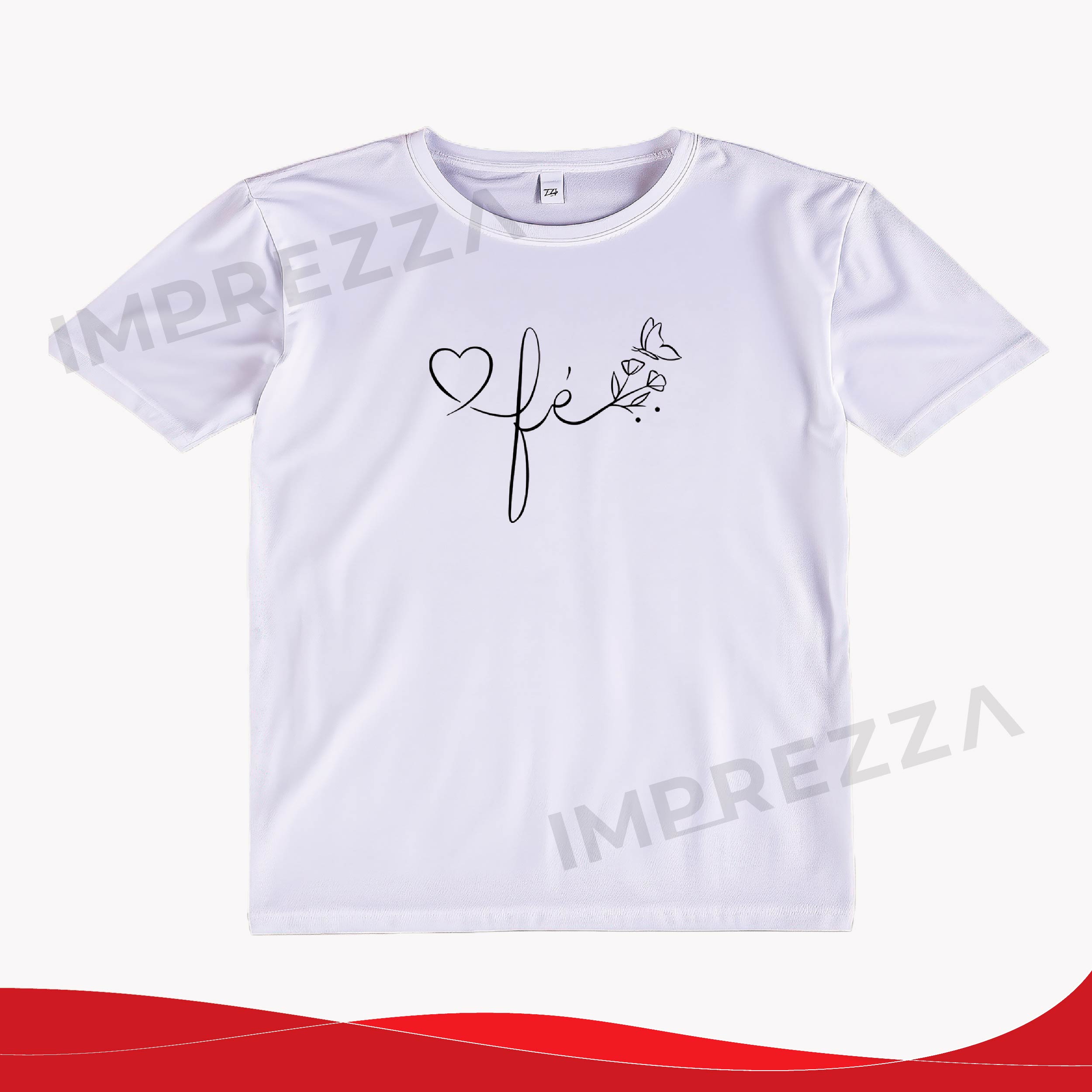 Camiseta Unisex – ID CU008 "Fe con Corazón y Mariposas"