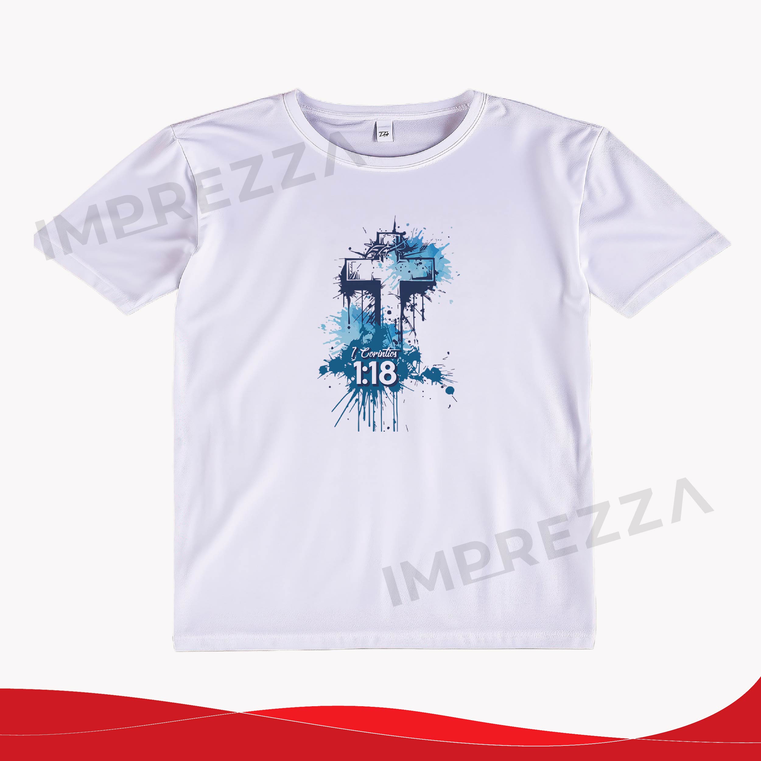 Camiseta Unisex – ID CU023 "Cruz en Acuarela"